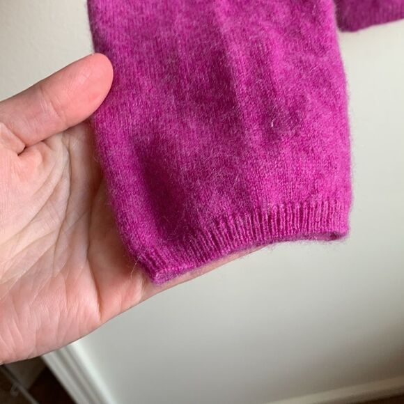 Charter Club V- Neck 100% Cashmere Sweater (Sz L) Bright Heathered Purple - Picture 6 of 8